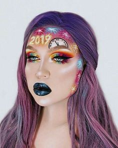 New Year’s Makeup Look, New Year Face Paint, New Years Face Paint, New Years Makeup Ideas Creative, New Year Makeup Looks, New Years Makeup Looks, New Year’s Eve Makeup Look, New Year Eve Makeup, New Year Makeup Ideas