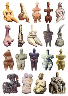 an assortment of different shapes and sizes of human body parts, including the torsos