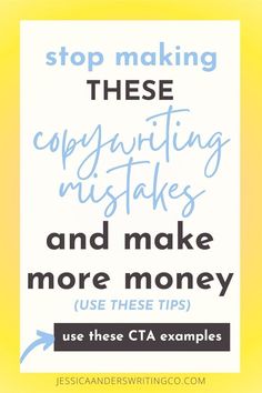 a poster with the words stop making these copywriters and make more money use these tips