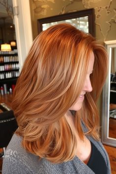 35+ Stunning Red Hair with Blonde Highlights Combos To Try This Year - Flo's Blog Red Hair With Blonde Ends, Red Hair Blonde Balayage, Red Hair With Balayage, Balletcore Hair, Blonde To Red Hair Before And After, Platinum Ombre, Blonde Red Hair, Blonde To Red