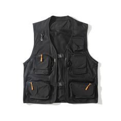 Men Loose Multi Pocket Sleeveless Waistcoat Fishing Vest Photography Work Jacket * Item: Men's Vest * Condition: 100% Brand New * Material: Nylon,Polyester * Color:Black,Khaki * Size:Tag size M,L,is Smaller than US size,about 1-2 size. * Package:1pc*Vest  Warm Tips : 1.Please allow a little error due to manual measurement. 2.The color maybe a little difference because of the light,screen reflection etc. 3.If you are not sure what size to choose, you can tell us your height and weight, we will re Sleeveless Waistcoat, Cargo Vest, Fishing Vest, Tactical Vest, Work Jacket, Men's Vest, Pocket Belt, Photography Work, Work Jackets