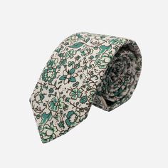 WHITING - Men's Tie Cotton Ties For Workwear In Spring, Formal Cotton Ties With Floral Print, Green Standard Tie For Summer, Classic White Ties For Spring, Classic White Spring Ties, Green Summer Standard Tie, Green Spring Ties, Classic Green Cotton Tie, Classic Floral Print Ties For Summer