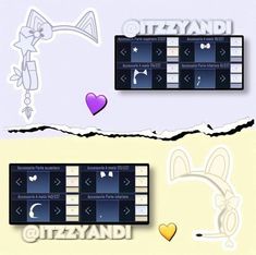 an image of a game screen with hearts and other things on it, including the keyboard