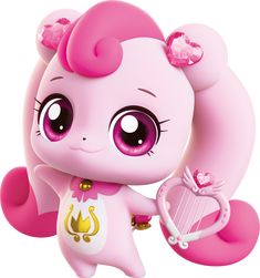 littlest pet shop pinkie doll holding a harp