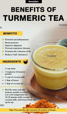 Tea For Health, Turmeric Tea Benefits, Resep Diet, Healthy Teas, Tea Benefits, Health Drink, Detox Smoothie