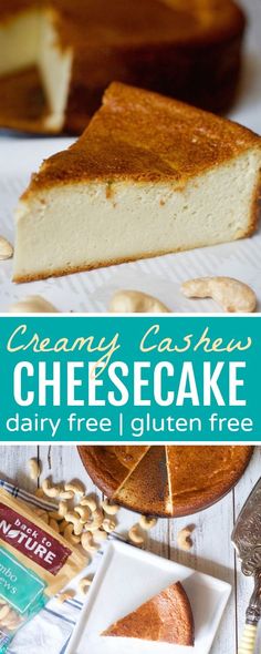 this creamy cashew cheesecake is dairy free, gluten free and ready to be eaten