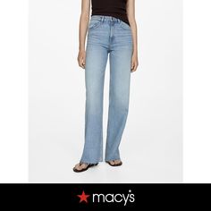 in stock Medium Blue, Leg Jeans, Wide Leg Jeans, Buy Online, Mango, Wide Leg, Blue