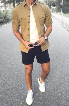 Best Casual Shirts, Mens Shorts Outfits, Stylish Men Casual, Hipster Man, Mens Casual Dress Outfits, Trendy Summer Outfits, Mens Fashion Casual Outfits