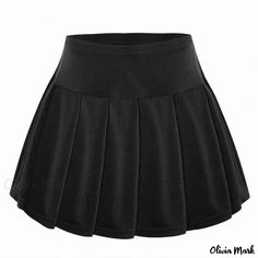 Olivia Mark - Versatile Athleisure Skirts in Black and White for Badminton, Tennis, and Dance Activities Black Pleated Tennis Skirt For Summer, Stretch Solid Pleated Skirt For School, Black Stretch Pleated Tennis Skirt, Sports Solid Pleated Skirt, Black Mini Skirt For Sports In Summer, Black Stretch Cotton Skort, Pleated Sports Skirt In Solid Color, Sports Pleated Mini Skirt, Sports Mini Skirt Pleated