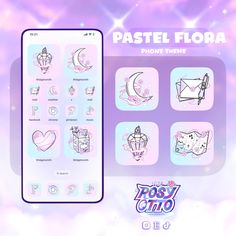 pastel flora phone theme for the game poshy ommo on behance