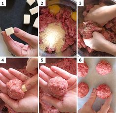 step by step instructions on how to make hamburger pattie patties with meatballs