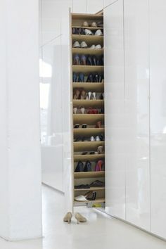 the closet is full of shoes for all to see and take off in it's own space