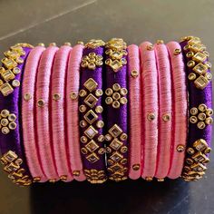 Difficulty: Easy Bangles For Daily Wear, Tread Bangles, Silk Thread Earrings Designs, Handmade Rakhi Designs, Traditional Bangles, Silk Thread Bangles Design, Minimalist Bangle, Modern Bangle, Designer Bangles