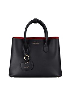 Polish every style choice by carrying this new, stylish, light weighted tote by the round elegant handles Made in Italy Italian Leather Handmade by Experts Teddy Blake, Gold Interior, Italian Leather, Leather Handmade, Black Red, Calf Skin, Zipper Pocket, Dust Bag, Shoulder Strap