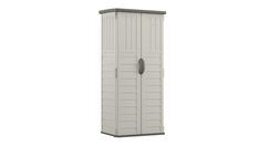 a tall white storage cabinet on a white background