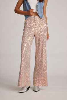 Marina Mermaid Sequin Trousers Summer High-waisted Sequin Pants, Glamorous Pink Sequined Pants, Elegant High-waisted Sequin Pants, Fitted Full-length Sequined Pants, High-waisted Sequin Stretch Pants, Sequin Flare Pants, Sequin Pant, Mermaid Sequin, Sequin Blazer