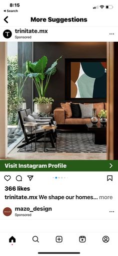 the instagram page for interior design