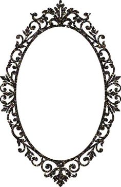 an oval frame with ornate designs on it