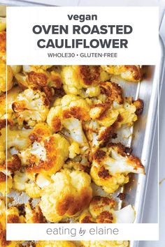 the cover of vegan roasted cauliflower is shown