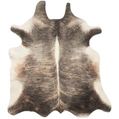 a close up of a cowhide rug on a white background