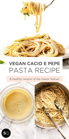 Here’s a healthy and vegan version of the classic Italian Cacio e Pepe sauce. This creamy vegan pasta is full of flavor, super peppery, and seriously delicious! Plus, it’s great for a healthy lunch or dinner. For our vegan cacio e pepe, we're swapping the cheese for our vegan cheese sauce. While it's not exactly like the original, it's still got that satisfying creaminess and that spiciness from the pepper. Like every Italian food, it's simple, yet delicious! Tap the link and find how to make. Vegan Italian Dinner, Vegan Cheese Pasta Sauce, Vegan Italian Pasta Recipes, Vegan Italian Food, Vegan Italian Pasta, Vegan Pasta Sauce Recipes, Plant Based Pasta Sauce, Easy Vegan Pasta, Easy Healthy Vegan Recipes