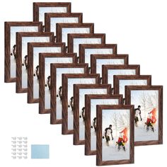 a set of six framed pictures with the same painting