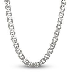 Versatile and stylish, angular mariner chain links join together to form this handsome 10.9mm men's necklace. Crafted in sterling silver, the 24-inch chain secures in place with a lobster clasp. Jared The Galleria Of Jewelry, Unique Gifts For Him, Men's Bracelet, Chain Links, Unique Jewelry Designs, Handcrafted Necklace, Men's Necklace, Necklace Sterling Silver, Chains For Men