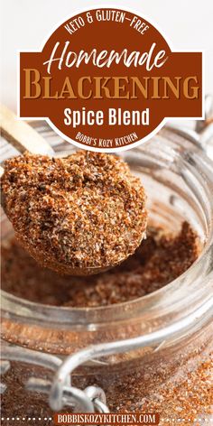 homemade blackening spice blend in a glass jar