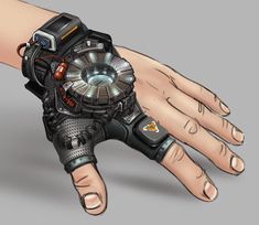 a person's hand with a watch on it and an electronic device in the palm