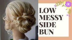 Side Up Do Hairstyles, How To Low Bun Wedding Hair, Side Dos For Medium Hair, Side Hairstyles Wedding Tutorial, Side Updos For Medium Length Hair Easy, Cute Low Buns For Medium Hair, Low Bun For Wedding Hair, Side Hair Updo Wedding, Diy Side Hairstyles