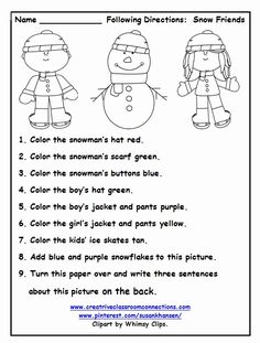 the snowman and his friends worksheet for children to learn how to read