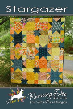 the stargazer quilt pattern is featured in this book, running doe quilts for villa rica designs