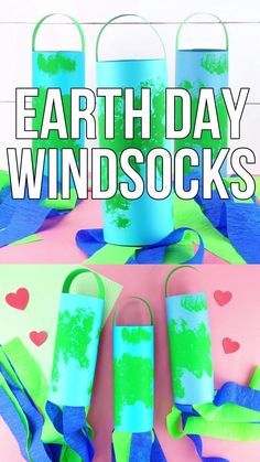 earth day windsocks made out of toilet paper and some other things to make with them