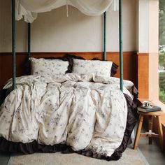 4 French Countryside Aesthetic, Stylish Bedding, Romantic Ambiance, Bedding Sets Grey, Floral Bedroom, Brown Bed, Cute Bedding, Fall Bedroom, Ruffle Bedding