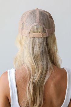 Calling all Woodstock residents, the Tan Woodstock Trucker Hat was made just for you! This cute hat is made of a soft cotton construction with a mesh back. It has a rounded top and a slightly rounded brim with "Woodstock" on the front! Adjustable Strap Spot Clean with Damp Cloth or Sponge One Size Fits Most Spring Trucker Hat, One Size Fits Most, Adjustable Mesh Back Baseball Cap With Curved Bill, Spring Mesh Baseball Cap, Adjustable Trucker Hat With Mesh Back And Flat Brim, Baseball Cap With Mesh Back And Curved Bill, Adjustable Mesh Back Trucker Hat With Flat Brim, Mesh Baseball Cap With Flat Brim, Mesh Flat Brim Baseball Cap, One Size Mesh Back Baseball Cap With Curved Bill