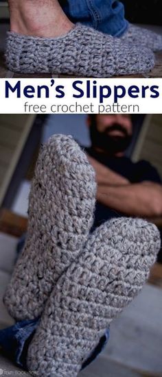 a man's slippers are free crochet pattern and they look great