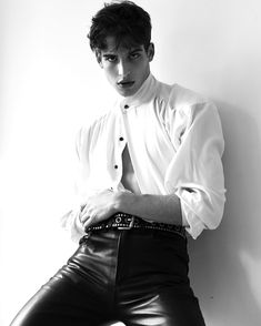 Embracing Femininity, Sean O'pry, Mens Leather Clothing, Male Models Poses, Shiny Pants, Human Poses Reference, Human Poses