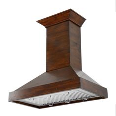 The ZLINE KBRR is a Designer Series Wooden Wall Mount Range Hood with a modern design and built-to-last quality that would make it a great addition to any home or kitchen remodel. The walnut hand-finished wood is made from solid pine with a stainless-steel inner frame. This convertible vent range hood comes with a high-performance, 400 CFM, 4-speed motor (120/240/320/400 CFM) that will provide all the power you need to quietly and efficiently ventilate your stove while cooking. Modern features, Wooden Range, Wooden Range Hood, Stove Hood, Range Hood Insert, Wooden Island, Wood Range Hood, Stainless Steel Hood, Pantry Ideas, Wall Mount Range Hood