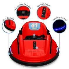 an inflatable bumper car is shown with instructions on how to use the device