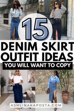 Outfit Ideas Edgy Classy, Long Denim Skirt Outfit Summer Casual, How To Style A Long Denim Skirt, How To Style A Jean Skirt, Long Jean Skirt Outfits Summer, Long Denim Skirt Outfit Street Styles, Jean Skirt Outfits Fall, Outfits With Denim Skirt, Douyin Aesthetic