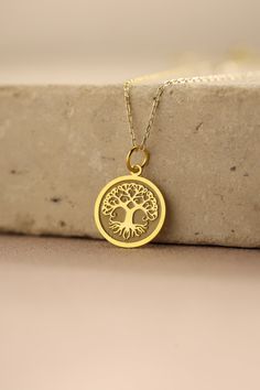 Gold Tree of Life Pendant - Tree of Life Gold Necklace ● Material of pendant: Solid Gold 14k ( REAL GOLD ) ● Metal Stamp: 14k ( REAL GOLD ) ● The pendant is available in 5 sizes: - 12,7 mm / 0.5 inches (Diameter) - 14,0 mm / 0,55 inches ( Diameter ) In the photos - 15,3 mm / 0.6 inches ( Diameter ) - 16,5 mm / 0,65 inches ( Diameter ) - 19,1 mm / 0,75 inches ( Diameter ) ( In the photos the size is 14mm / 0.55 inches Diameter ) ( Jump Ring inner diameter: 4 mm ) ● Material of chain: Solid gold 1 Spiritual Round Pendant Necklace For Anniversary, Spiritual Pendant Necklace For Anniversary Gift, Tree Of Life Pendant Necklaces For Anniversary, Tree Of Life Pendant Necklace As Gift, Gold Spiritual Necklace For Anniversary Gift, Spiritual Gold Necklaces For Anniversary Gift, Tree Of Life Necklace For Gift, Spiritual Gold Necklace For Anniversary Gift, Spiritual Tree Of Life Necklace Gift