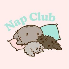 an image of a cat and sheep sleeping on top of each other with the words nap club above them