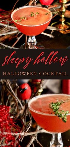 Easy Halloween fall cocktail with bourbon inspired by the Sleepy Hollow movie Halloween Themed Food Movie Nights, Sleepy Hollow Cocktail, Sleepy Hallow Dinner Party, Sleepy Hollow Party Ideas, Sleepy Hollow Wedding Theme, Sleepy Hollow Feast, Halloween Old Fashioned, Halloween Bourbon Cocktails, Bourbon Halloween Cocktail