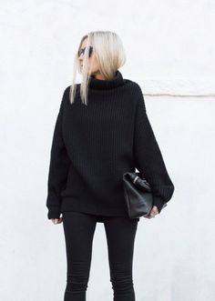 100 Winter Outfits, Outfit Look, Black Turtleneck, Edgy Outfits, Outfit Casual