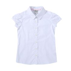 Short Puff Sleeve Blouse, School Uniform Kids, Puff Dress, Short Puff Sleeve, Uniform Shirts, Uniform Design, School Uniforms, Girls Blouse, Puff Sleeve Blouse