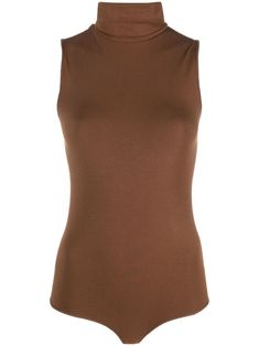 brown modal blend stretch-design adjustable fit roll neck sleeveless This item contains at least 50% materials which are certified or widely recognised as having a lower environmental impact through production and/or manufacturing processes that reduce water consumption and the use of harmful chemicals, or re-use by-products of the production process. Learn more about what makes a product Conscious on our Conscious Criteria page Designer Tights, Functional Style, Sleeveless Turtleneck, Water Consumption, Body Colour, Roll Neck, Harmful Chemicals, Environmental Impact