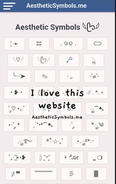the aesthetic symbols app on an iphone