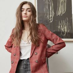 Heartloom Ivy Blazer. Size Medium. New With Tags Casual Red Fall Blazer, Casual Red Blazer For Fall, Red Button-up Blazer For Fall, Chic Red Fall Blazer, Trendy Red Blazer For Spring, Linen Blazers Women, Navy Blue Blazer, Cropped Blazer, Striped Blazer