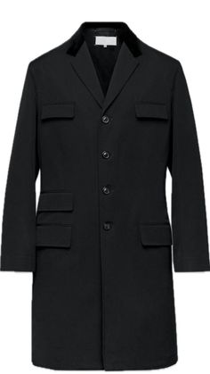 The single-breasted wool blend coat has a reworked flair. With a notched collar, multiple flap pockets and double vent at the back, the classic design styled with a contrast belt suggests a reflective gesture of the future generation. Maison Margiela’s signature Four stitches appear at the back the opposite of a label. Belt used for styling only.(NOT INCLUDED)Gender: MenMaterial: 50% WOOL 50% COTTONColor: BlackMade in: ImportedProduct ID: S67AA0053M35089 900 BLACK*Import tax/duty will be calculated at checkout (If applicable) Future Generation, Wool Blend Coat, S Signature, Notched Collar, Wool Coat, Flap Pocket, Single Breasted, Classic Design, The Future