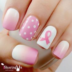 Nostalgic Nails, Pink Breakfast, Awareness Nails, White Lace Nails, Nails Bright, Fingernail Designs, Lace Nails, October Nails